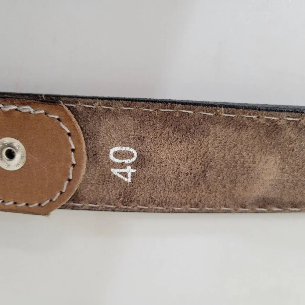 Bergamot Brass Works Clipper Ship Buckle with Tooled Leather Belt Size 40. - Picture 9 of 9